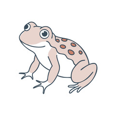 Cartoon Common Toad Illustration on White Background