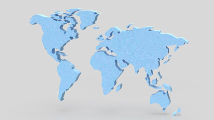 The Blue world map for travel or Business concept 3d Rendering..