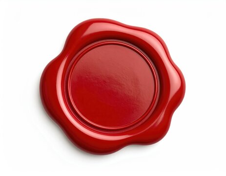 Red Wax Seal Isolated on White Background – Classic Stamp Element