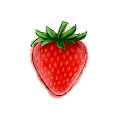 Hand drawn watercolor strawberry PNG