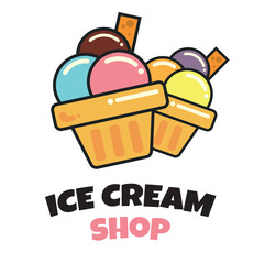 Ice cream shop cups. Vector