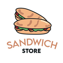 Sandwich store logo. Vector