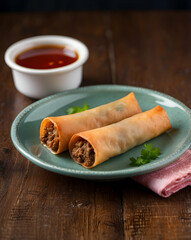 Beef Lumpia with Dipping Sauce
