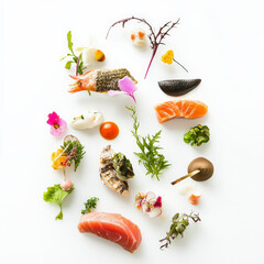 A tasting menu course inspired by a specific region or cuisine: for example, showcasing a regional Italian specialty, a Japanese culinary tradition, or a Spanish tapas spread, presented with