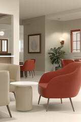 Fototapeta premium modern interior design concept for open spaces in featuring innovative zoning strategies