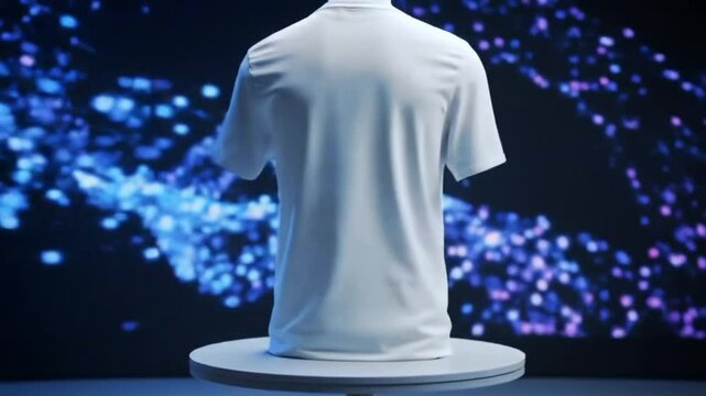 Short video of a plain white t-shirt spinning 