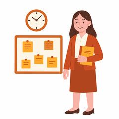 A teacher presenting lesson plan schedule