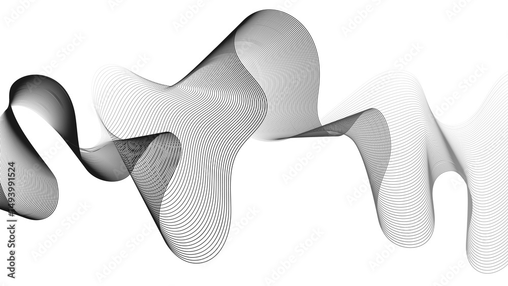 Poster abstract backdrop with grey wave gradient lines
