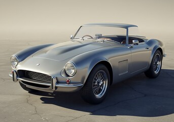 Elegant Silver Classic Sports Car: A Timeless Design Study