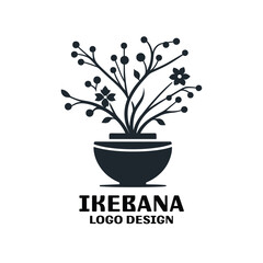 Ikebana Vector Logo Design
