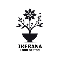 Ikebana Vector Logo Design
