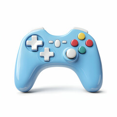 Blue Game Controller 3D Render