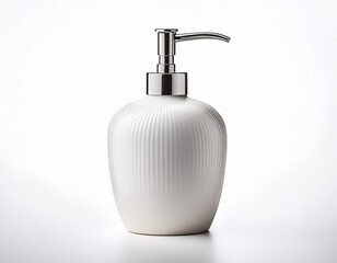 white ceramic soap dispenser isolated on white background
