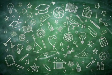 Abstract Education Concept With Random Chalk Sketches