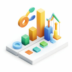 Colorful 3D Chart Business Data Growth