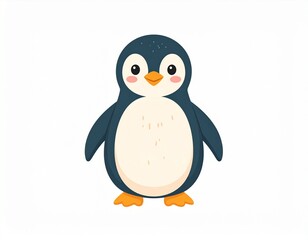 Fototapeta premium Cute Penguin Illustration: Charming Solo Penguin Design for Kids' Rooms and Creative Spaces