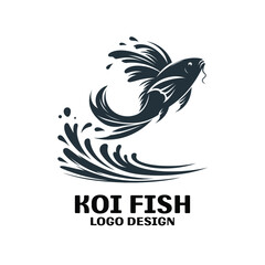Obraz premium Koi Fish Vector Logo Design