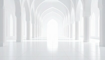 Fototapeta premium AllWhite Arches A Hall of Light and Perspective