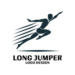 Long jumper Vector Logo Design
