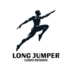 Long jumper Vector Logo Design