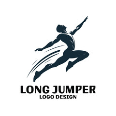 Long jumper Vector Logo Design