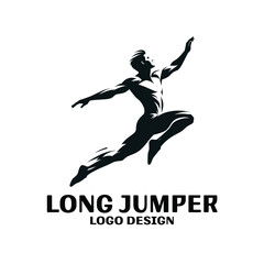 Long jumper Vector Logo Design