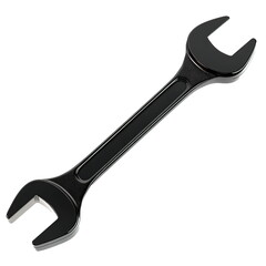 Black Knurled Wrench on White Background