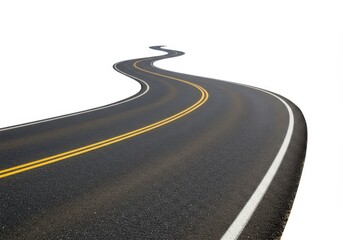 Winding asphalt road vector isolated on white background