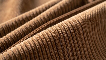 Closeup View Of Brown Corduroy Fabric Texture