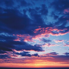 Fototapeta premium Dramatic sunset sky with vibrant clouds