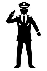Obraz premium Officer in Uniform Giving a Salute in Flat Vector Design for Various Applications and Uses