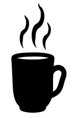 Silhouette of a Steaming Coffee Mug on a Cold Morning With a Cozy Atmosphere