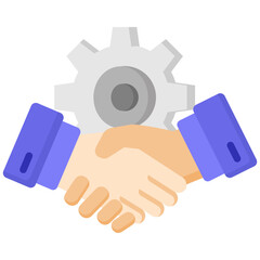 Deal flat color icon. Simple vector icon design in flat color style. Editable vector format