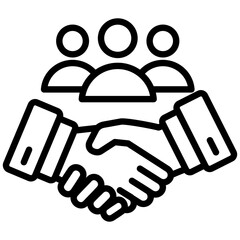 Partnership outline icon. Simple vector icon design in outline style. Editable vector format