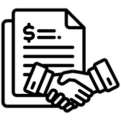 Contract outline icon. Simple vector icon design in outline style. Editable vector format