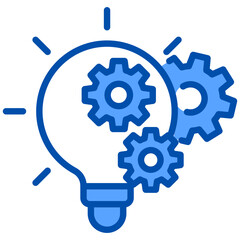 Innovation blue color icon. Simple vector icon design in blue color style. Editable vector format