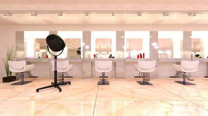 美容室　3DCGレンダリング