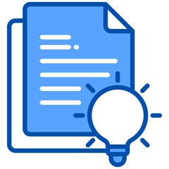 Document blue color icon. Simple vector icon design in blue color style. Editable vector format