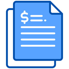 Fototapeta premium Contract blue color icon. Simple vector icon design in blue color style. Editable vector format