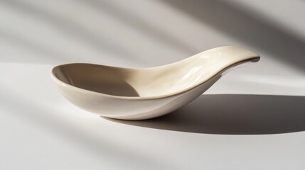 Creamy ceramic bowl casts shadows