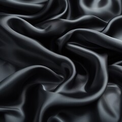 Fototapeta premium DRAPÉ DE TISSU NOIR ÉLÉGANT, TEXTURE SOYEUSE