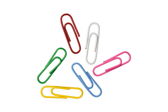 Colorful Paper Clips Top View