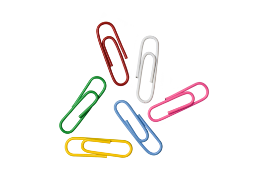 Colorful Paper Clips Top View