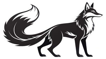 Fototapeta premium Elegant Fox Pictogram Designed for Various Creative Projects V2 4x