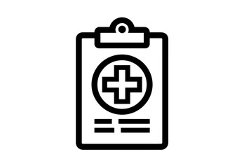 Fototapeta premium Medical Clipboard With Cross Symbol Representing Health Documentation and Care Services. vector icon minimalist