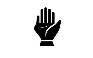Obraz premium Silhouette of a Raised Hand Against a Plain Background Symbolizing Communication Gesture. vector icon minimalist