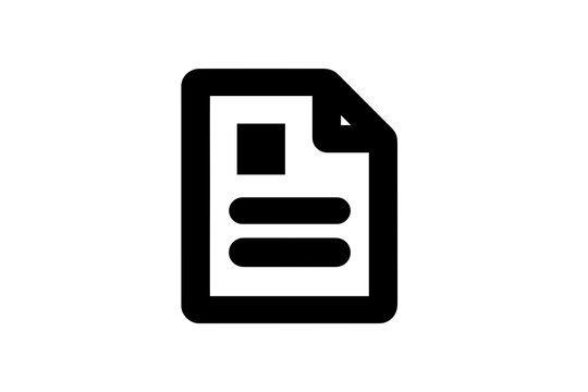 Black Document Icon with Three Lines of Text
