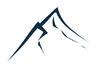 Stylized Representation of a Mountain Peak with Sharp Lines and Minimalist Design. minimalist vector logo