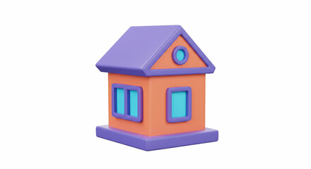 Playful 3D house with vivid colors