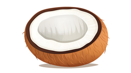 Fototapeta premium Half of Coconut Flat Logo Vector Illustration for Tropical Brands and Print Design